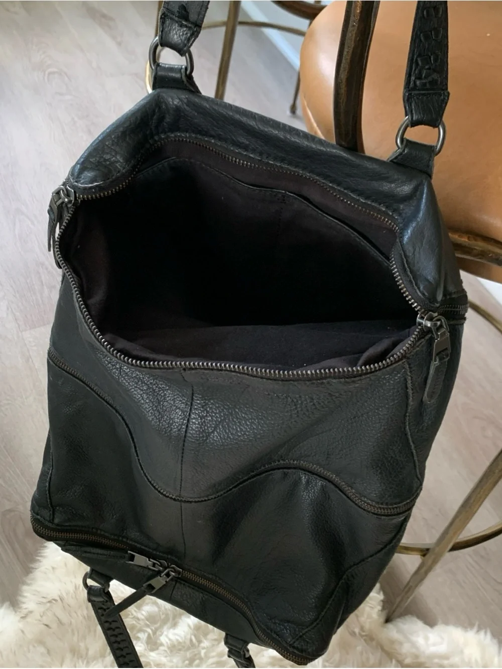 Liebeskind Black Leather Kayla Large Satchel Bag